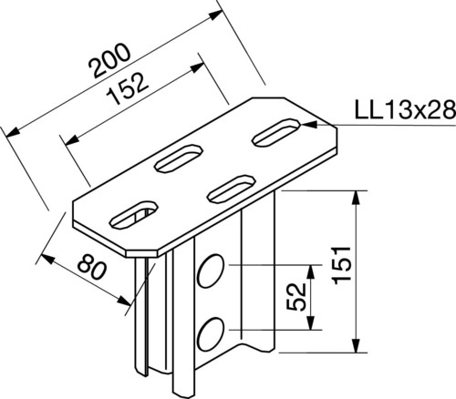 Rico Kopfplatte für H-Stiel I80 16A4-A