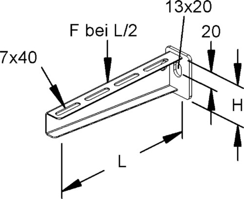 Rico Ausleger L=116mm 16B2-100-V