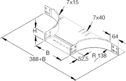 Rico Anbau-T-Stück 100x60mm 151W15-100-B