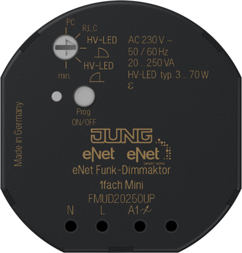 Jung eNet Funk-Dimmaktor 1-fach ch, Mini, UP FM UD 20250 UP