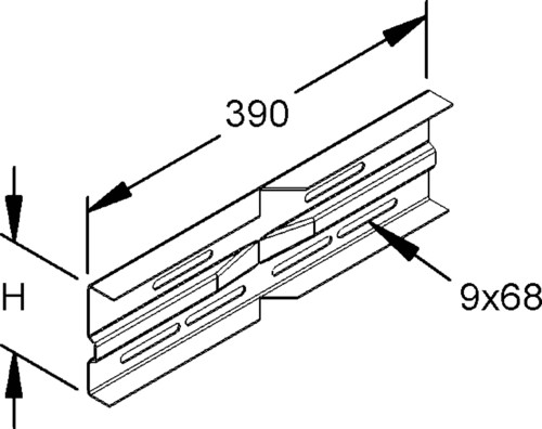 Rico Winkelverbinder 390mm lang 163C9-B