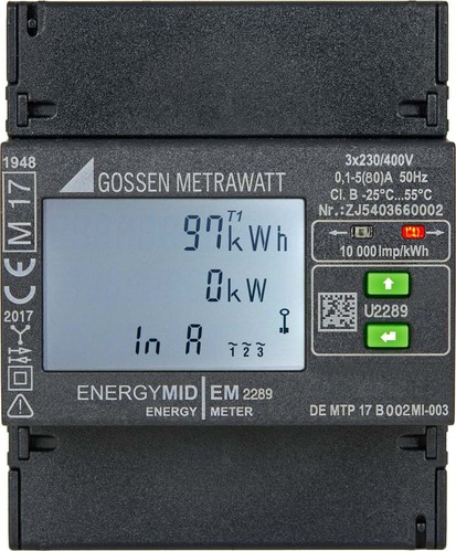 Gossen Metrawatt Energiezähler 5(80)A, 4 Leiter EM2289 #U2289-V012