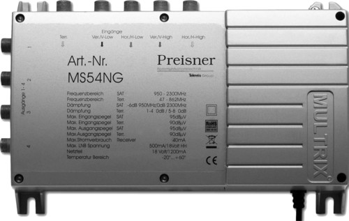 Televes Multischalter mit Netzteil MS54NG