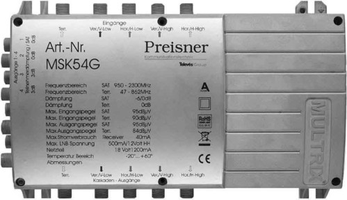 Televes Multischalter-Basisgerät kaskad. m.Netzteil MSB58NG