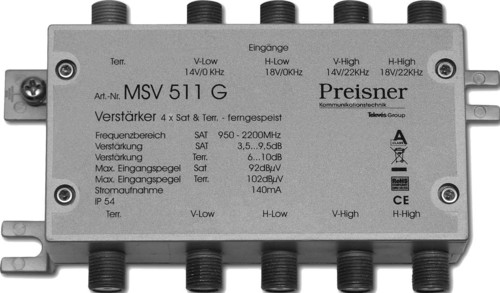 Televes Verstärker 5xSAT/terr. 4-10dB MSV511G