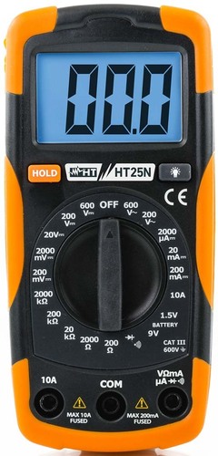 HT Instruments Kompaktes Multimeter mit Batterietester HT25N