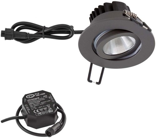 EVN Lichttechnik LED-Einbauleuchte IP65 D2W anthr. PC650N616D2W