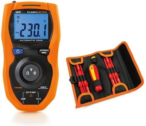 HT Instruments Wasserdichtes Multimeter mit VDE Werkzeug Set FLASHMETER K