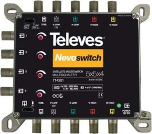 Televes Multischalter 5 in 4 Guß NEVO recpower kask. MS54C