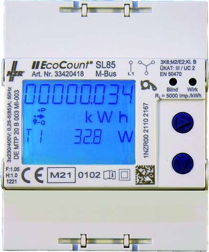 NZR Elektr.Hutschienenzähler 5//1A S0, MID EcoCount SL#33420205