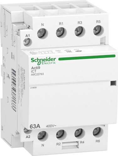 Schneider Electric Installationsschütz iCT, 63A, 3P+N, 4-Ö A9C22763