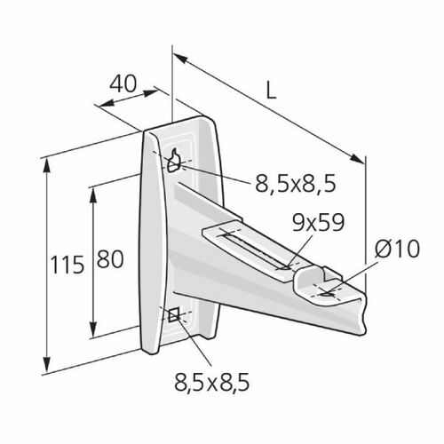 Pflitsch Auslegerkonsole 166mm GK K X15 120 V4A