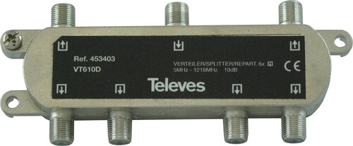 Televes Verteiler 6f. 10dB, 5-1218MHz VT610D