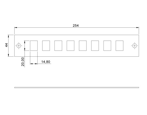 Enoc 10" Leerpanel RJ45, RAL 9005 schwarz KPRJ 8-S