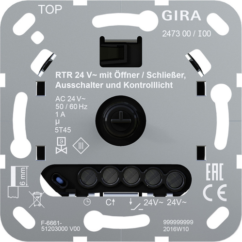 Gira Raumtemperaturregler 24V Öff./Schließ. 247300