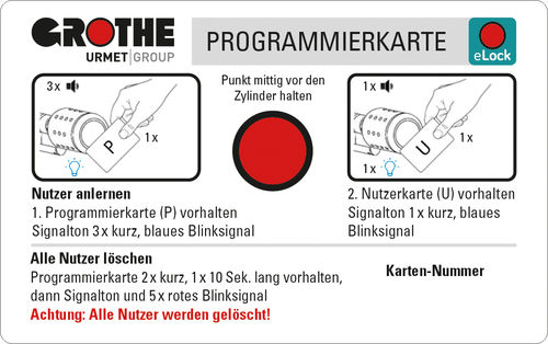 Grothe Programmierkarte Program.karte eLock