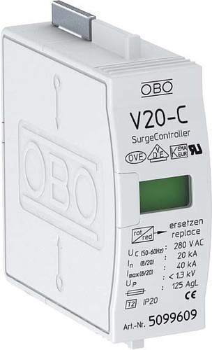 OBO Bettermann Vertr Oberteil f.Übersp.ableiter Modul 220V V20-C 0-280