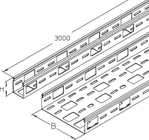 PohlCon (Puk) Installationsrinne L=3m RI 60-05S