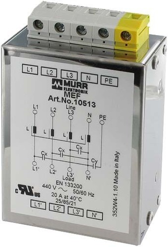 Murrelektronik Netzentstörfilter I:6A U:4x440VAC MEF 3/1 N 6A T