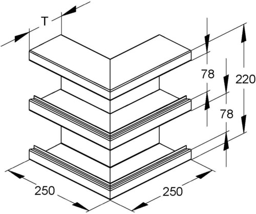 Niedax DKU-Außeneck DKA 220-78T60 L