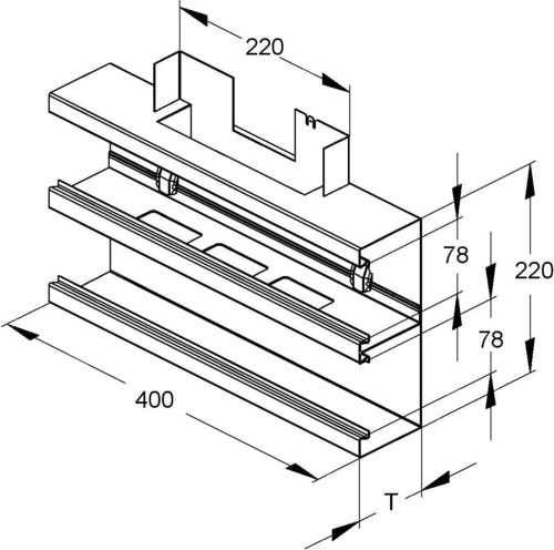 Niedax DKU-T-Stück DKT 220-78T60 L