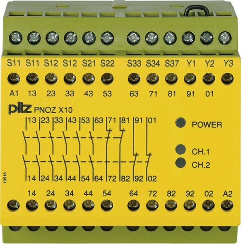 Pilz Not-Aus-Schaltgerät 24VDC 6n/o 4n/c 3LED PNOZ X10 #774709