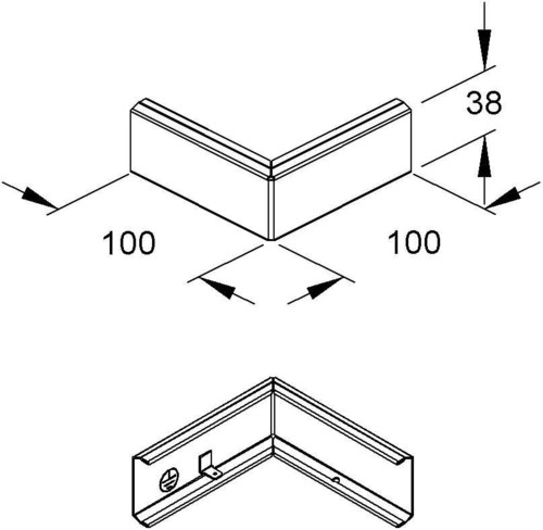 Niedax Gerätekanal-Eckeinsatz GKE 38/100 W