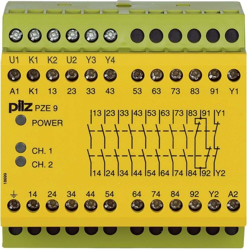 Pilz Kontakterweiterungsblock 230-240VAC 8n/o 1n/c PZE 9 #774148