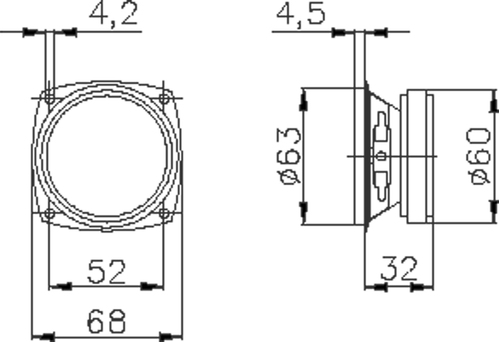 WHD Lautsprecher Chassis 20Ohm B66BB-20