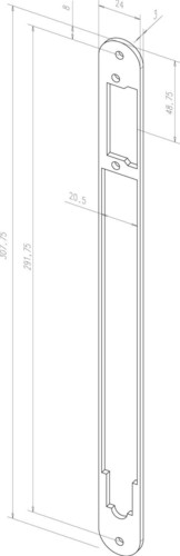 Assa Abloy effeff Distanzblech m.,Radius 308x24x3mm Z65-60A35----01