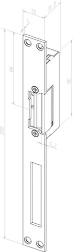 Assa Abloy effeff Türöffner DIN links/rechts Edelstahl 14-----02135D11