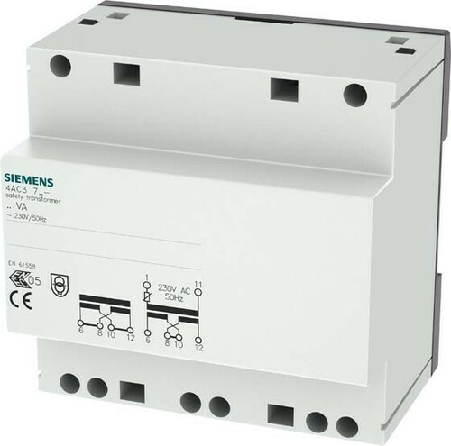 Siemens Dig.Industr. Sicherheitstransformator 230VAC 50Hz 24V 4AC3763-0