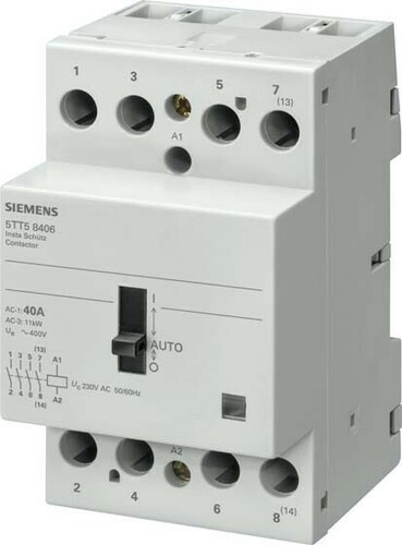 Siemens Dig.Industr. Installationsschütz 40A,24VAC,3S+1Ö 5TT5841-8