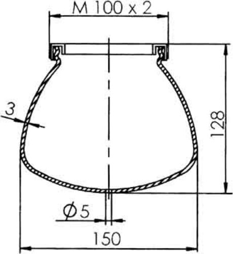 Wiska Conical glas, opal w.thread. ring 100x2 1937