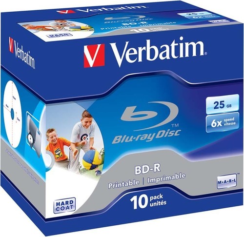 Verbatim BD-R,printable 25GB/1-6x,Jewelcase VERBATIM 43713(VE10)