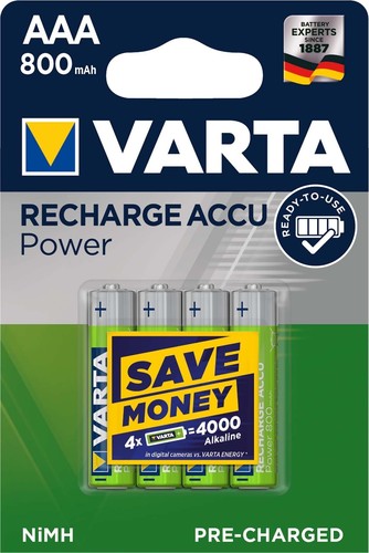 Varta Cons.Varta Recharge Accu Power AAA 1,2V/800mAh/NiMH 56703 Bli.4