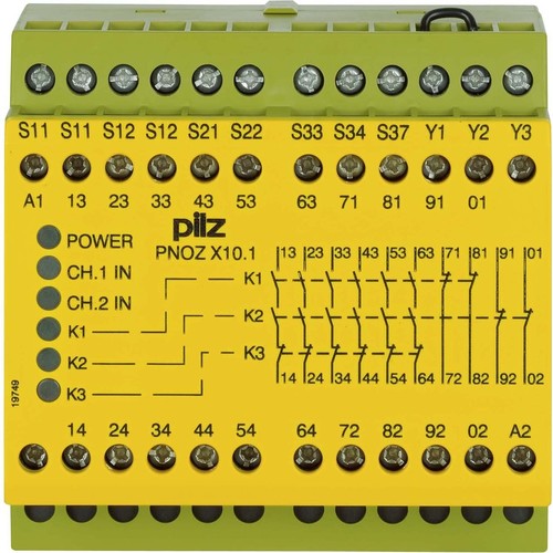 Pilz Not-Aus-Schaltgerät 24VDC 6n/o 4n/c 6LED PNOZ X10.1 #774749