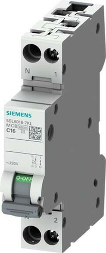 Siemens Dig.Industr. Leitungsschutzschalter 1+Npolig/1TE,N,li,C8 5SL6008-7KL