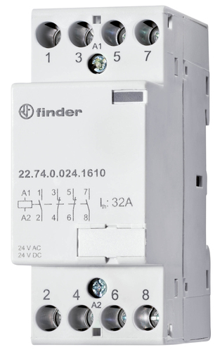 Finder Schütz für Reiheneinbau 4S, 32A 22.74.0.024.1310