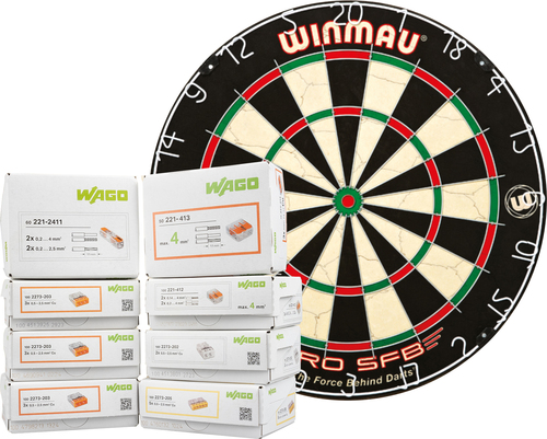 WAGO GmbH & Co. KG PROFI-SET WINMAU-Dartboard-Set 887-1089