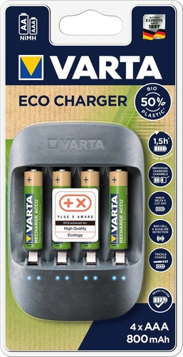 Varta Cons.Varta Ladegerät Eco Charger inkl. 4AAA 800mAh 57680(4x56813)