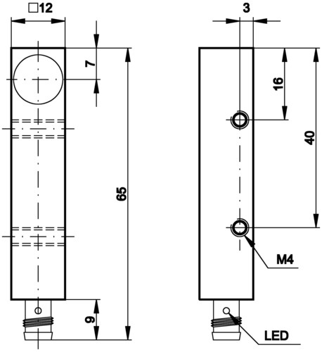 Ipf Electronic Sensor induktiv DC,sn=4mm,pnp,b,M8 IB130170