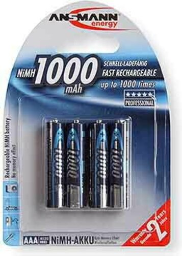 Ansmann Akku Micro NiMH AAA 1000mAh 5030882 VE4 Bli