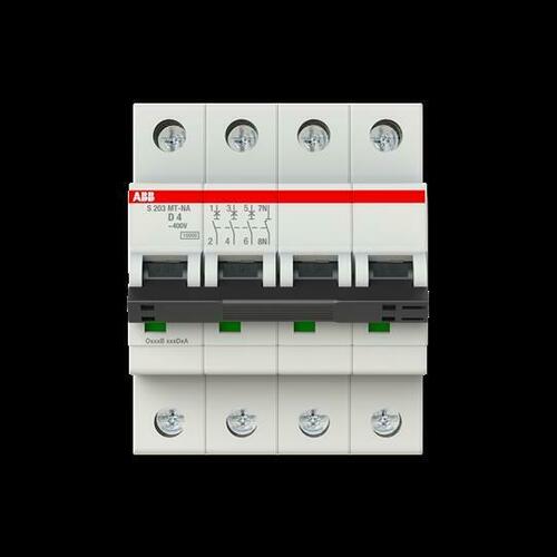 ABB Stotz S&J Sicherungsautomat D-Char. 10kA, 4A, 3P, +NA S203MT-D4NA