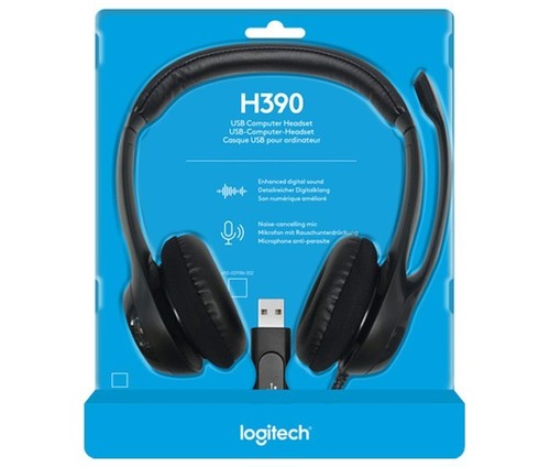 Logitech Headset Stereo sw, Retail LOGITECH H390 USB