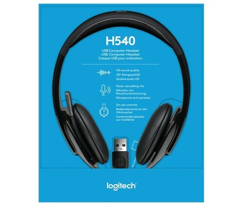 Logitech Headset Stereo sw, Retail LOGITECH H540 USB