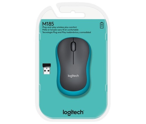 Logitech Maus Wireless Optisch LOGITECH M185 bl