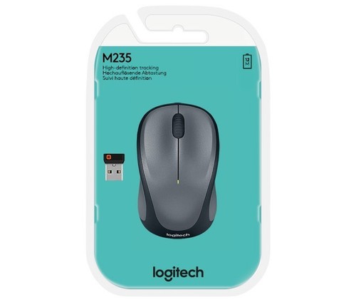 Logitech Maus Wireless Optisch,1000dpi,3Ta LOGITECH M235 gr