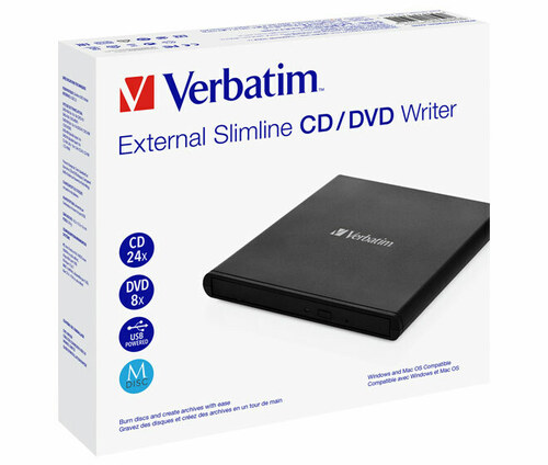 Verbatim DVD Recorder USB 2.0 8x/6x/24x, Slimline VERBATIM 53504