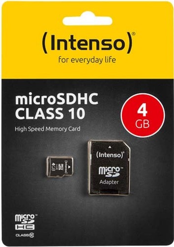 Intenso microSDHC Card 4GB (R)40MB/s,(W)10MB/s INTENSO 3413450